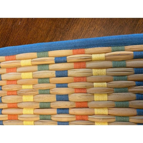 Set of 4 Wicker Kay Dee Designs Placemats Blue Border - Picture 3 of 5